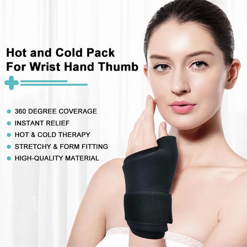 Wrist Ice Pack Wrap, Soft Gel Cold Pack Wrap for Wrist & Thumb Pain Relief, Reusable Hot & Cold Therapy for Injuries,Arthritis,Tendonitis,Carpal T...