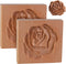 2 Pcs Wooden Cookie Cutter Embossing Mold - Rose Cookie Mold, Rose Cookie Stamp, 3D Carved Wooden Cookie Molds, Cookie Stamps for Baking Cookies D...