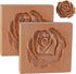 2 Pcs Wooden Cookie Cutter Embossing Mold - Rose Cookie Mold, Rose Cookie Stamp, 3D Carved Wooden Cookie Molds, Cookie Stamps for Baking Cookies D...