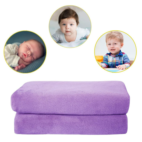 Pro Goleem Fleece Baby Blanket with 2 Inch Satin Trim Soft Plush Blanket for Boys and Girls for Babies Purple 30''x40''...