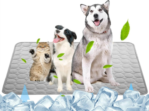 SOMOYA Dog Self Cooling Mat Pet Washable Pads Blanket Hot Weather Sleeping Kennel Mat,Ice Silk Sleep Mat Pad Non-Toxic Breathable Sleep Bed for La...