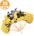 25 Pcs Glitter What Will It Bee Cake Topper Bumble Bee Cupcake Toppers Bee Pupa Cupcake Toppers Gender Reveal Party Decorations Desserts Supplies ...