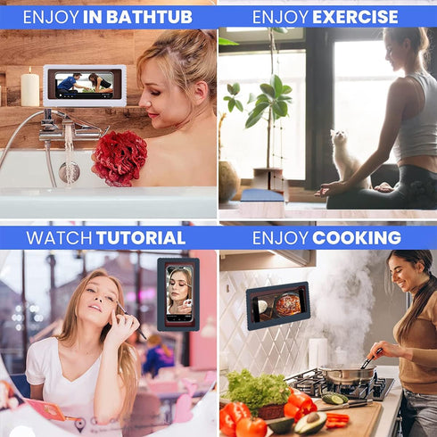 Waterproof Bathroom Phone Case, White, 1-White...