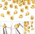 20pcs Crimp Beads for Jewelry Making, Gold Spacer Beads Metal Bead Stopper Crimp Charms for Bracelet Necklace Ends Accessories...