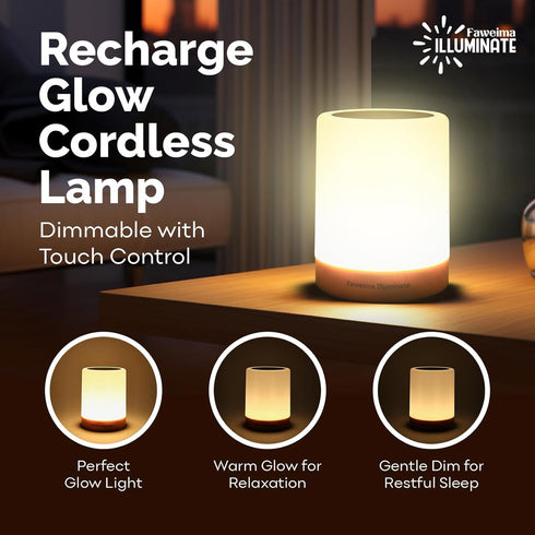 LED Night Light Touch Lamp - Recharge Glow Cordless Rechargeable Lamp | Night Light for Adults and Baby Night Lights for Nursery | Mini Lamp...