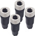 M12 5-Pin Female Circular Aviation Connector Plug 12mm Waterproof Circular Aviation Connector Plug Adapter 4 Pack...