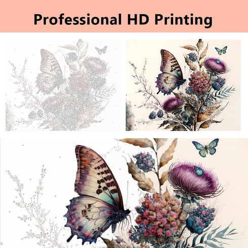 Paint by Numbers for Adults, Butterfly and Flower Garden Paint by Numbers for Beginner, Spring Floral Painting by Numbers for Adults Beginner Acry...