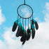 Dream Catcher with Bicolor Mesh, Handmade Dark Tone Dreamcatcher with Black and Turquoise Feather Wall Hanging Decoration...