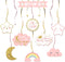 LINGTEER Twinkle Twinkle Little Star Swirls Streamers - Cheers to Baby Shower Birthday Party Hanging Decorations - Girl....
