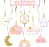 LINGTEER Twinkle Twinkle Little Star Swirls Streamers - Cheers to Baby Shower Birthday Party Hanging Decorations - Girl....