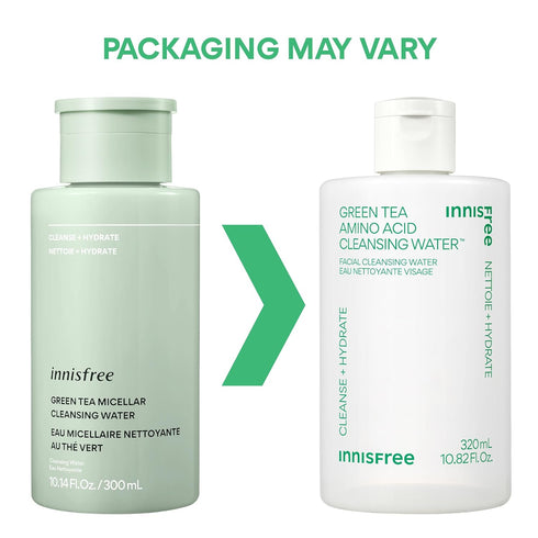 innisfree Green Tea Amino Acid Cleansing Water, Hydrating Micellar Water, Korean Skincare Makeup Remover, Dermatologist Tested (Packaging May Vary...