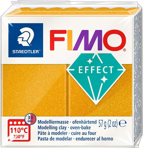 Staedtler FIMO Effects Polymer Clay - -Oven Bake Clay for Jewelry, Sculpting, Metallic Gold 8020-11...