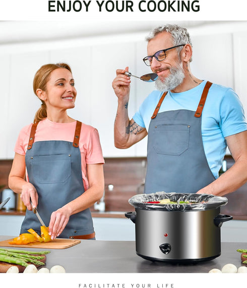 Syntus Slow Cooker Liners, 30 Count Cooking Bags Large Size Disposable Pot Liners Plastic Bags, Fit 3QT to 8QT for Slow Cooker Cooking Trays, 13"x...