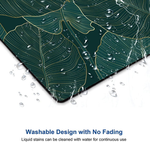 Computer Mouse Pads with Tropical Leaves Design, Square Waterproof Non-Slip Rubber Base Mouse Mat for Office Laptop...