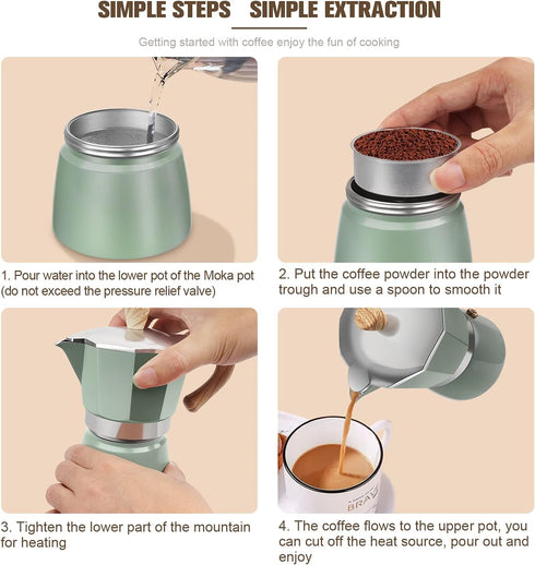 Aluminum Italian Espresso Machine Percolation Stove Burner Pot Coffee Moka Pot...