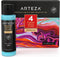 ARTEZA Acrylic Pouring Paint Set, 4 Orchid Colors, 4 oz Bottles, High-Flow Paint, No Mixing Needed, Art Supplies for Canvas, Glass, Paper, Wood, T...