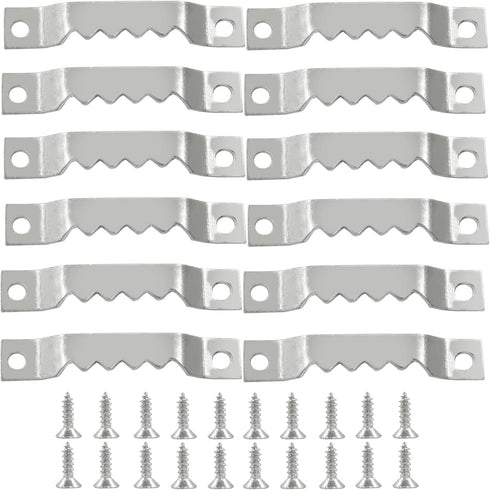 50 Pcs Small Sawtooth Picture Hangers with 100 Screws, Metal Photo Frame Hangers for Picture Frame Painting Clock Artwork Home Decoration, Silver...