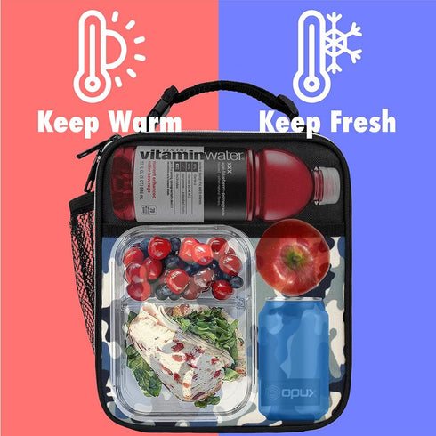 opux Premium Insulated Lunch Box, Soft School Lunch Bag for Kids Boys Girls, Leakproof Small Lunch Pail Men Women Work, Reusable Compact Cooler To...