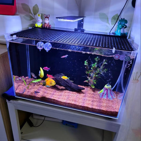 4PCS Fish Tank Dividers Lid, Aquarium Grid Bottom Isolation Tray Board, Plastic Egg Crate...