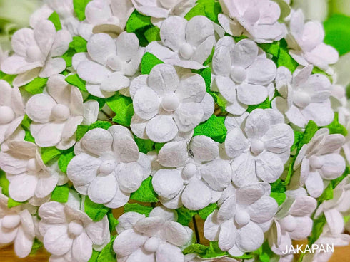 Mini Flowers Mulberry Paper Artificial Craft Scrapbook Wedding Supply Accessory DIY. Small Flower Bouquets, Greeting Cards Decorations. (White)...