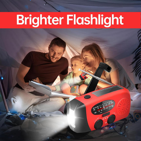 Solar Hand Crank Emergency Weather Radio,NOAA/AM/FM Portable Radio with 3 LED Flashlight 2000mAh Power Bank Cellphone Charger...
