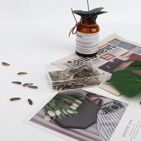 dedoot Clear Acrylic Box with Lids, 4 Pack 4.3x2.7x1 Inch Clear Acrylic Plastic Square Cube Storage Candy Box Containers for Wedding, Party, Treat...