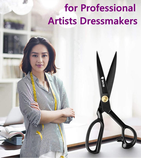Fabric Tailor Shears Professional 9" Heavy Duty Sewing Scissors for Leather Clothes Industrial Strength High Carbon Steel Tailor Scissors Sharp fo...