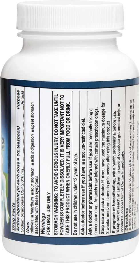 De La Cruz Pure Sodium Bicarbonate - USP Grade Bicarbonate of Soda – 100% Pure Baking Soda – Aluminum Free Antacid Powder for Heartburn & Indigest...