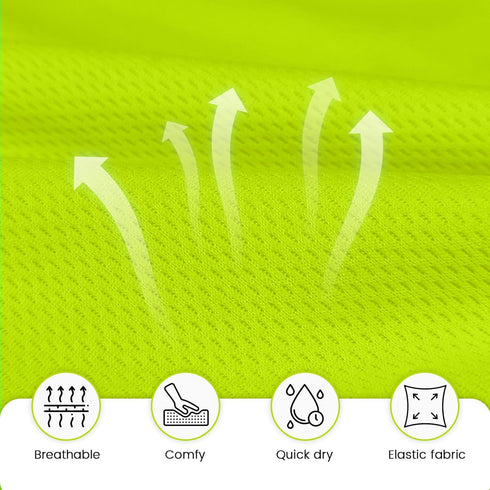 Hi Vis Shirts for Men, High Visibility Shirts with Hood, Safety Shirts with Long Sleeves, Construction Work Shirts for Men, Lightweight, Breathabl...