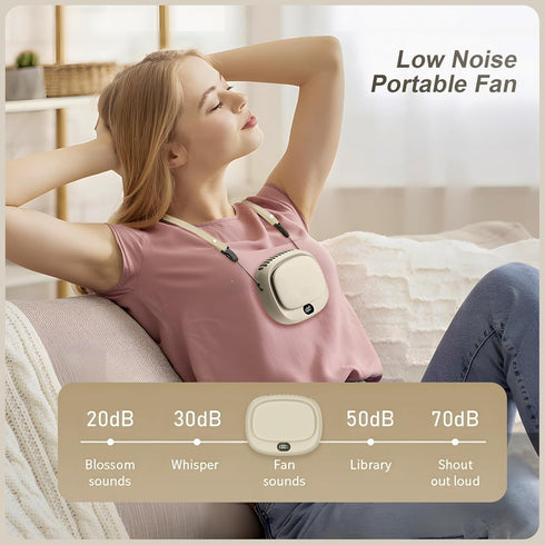 Portable Neck Fan, Handheld Mini Fan, Personal Fan USB Rechargeable, 5 Speed Adjustable, Hands Free Wearable Fan for Kids Woman Man Home Outdoor T...