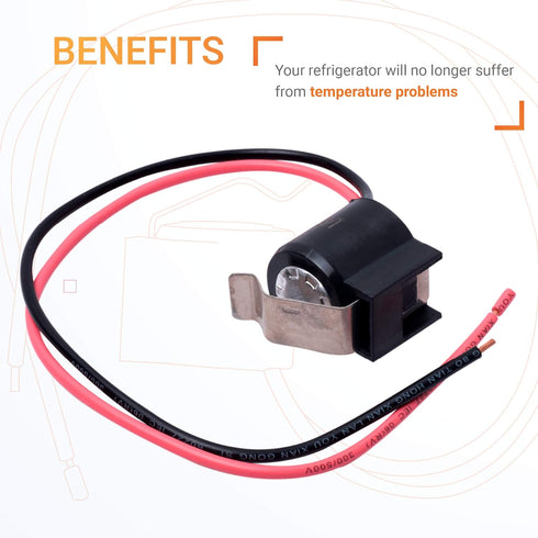 W10225581 Refrigerator Bimetal Defrost Thermostat Premium Replacement Part by Canamax - Compatible with Whirlpool Kenmore Refrigerators - Replaces WPW10225581 AP6017375 PS11750673 PS237680 2321799