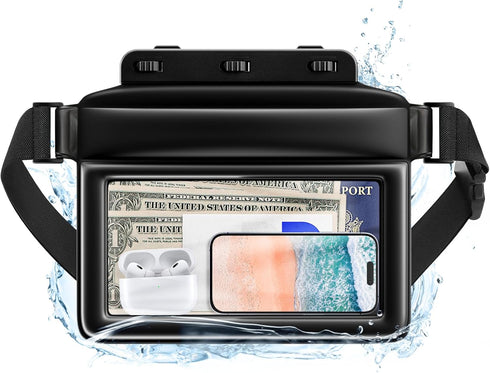 JOTO Floating Waterproof Phone Pouch with Waist Strap, Large Cellphone Dry Bag Fanny Pack for iPhone 15 14 13 Pro Max, Galaxy S24 S23 Ultra and Va...