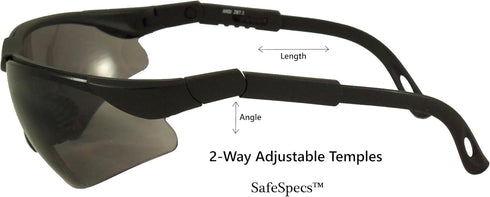 SafeSpecs Bifocal Safety Glasses with Adjustable Temples - Bifocal Safety Sunglasses - ANSI Z87.1 - UV400...