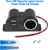 MEIRIYFA Dual USB Cigarette Lighter Socket Power Outlet Car Charger, 3.1A Dual USB + Cigarette Lighter 12/24V Power Adapter Replacement for Vehicl...