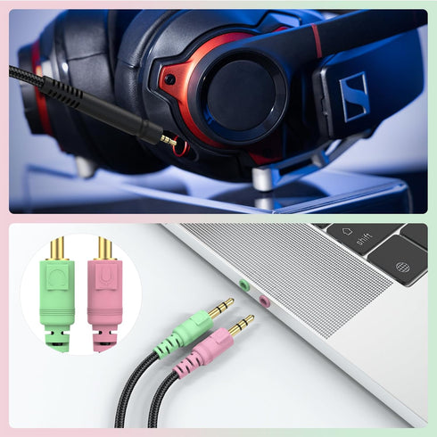 GSP 600 Replacement Cable Compatible with Sennheiser GAME ONE, GAME ZERO, PC 373D, GSP 670, GSP 600, GSP 500, GSP 350 Gaming Headset, 6.6ft...