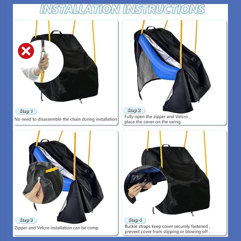 black baby swing cover,suitable for Little Tikes/Step2 baby swings, outdoor Toddler swing seat dust cover...