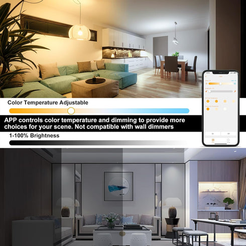 Alexa Led Light Bulbs, A19 E26 Smart Bulb, 130W Equivalent, Warm White to Daylight, 13 Watt Bluetooth Remote Control Light Bulb,Energy Saving,for ...