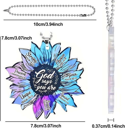 Flower Car Rearview Mirror Accessories, Creative Car Hanging Ornament, Unique Christian Jesus Car Pendant Charms for Home Decoration Keepsake Chri...