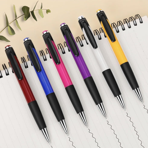 Pens Bulk, Tip-Top Ball Point Pens, Black Ink Pens Medium Point (1.0mm), Click Pens, Ballpoint Smooth Writing Pens for Journal No Smudge, Office P...