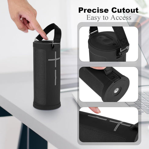 TXEsign Silicone Case Cover for Ultimate Ears Boom 3 Bluetooth Speaker, Travel Carrying Protective Skin Sleeve Speaker Cover with Handle Strap and...