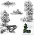 Tree Bridge River Scenery Clear Stamps for Card Making and Photo Album Decorations, Tree Lake Landscape Transparent Rubber Stamps Seal for DIY Scr...