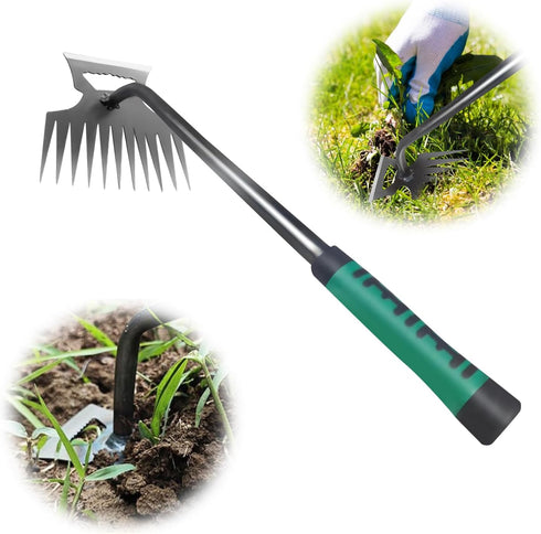 Weeding Artifact Uprooting Weeding Tool, 2024 Upgraded Weed Puller Tool with Handle, Durable Manganese Steel Hand Weeder Tool, Manual Multifunctio...