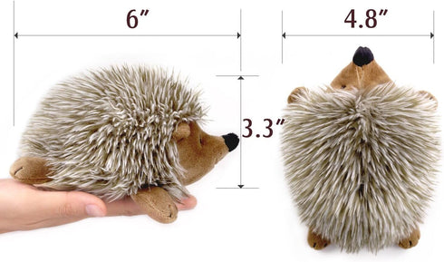 Pawaboo Plush Dog Toy, Non-Toxic Super Soft Faux-Fur Hedgehog Dog Toy Squeak Aninal Toy Stuffed Biting Training Playing Toys for Dog Puppy, Brown...