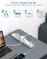 Power Strip Surge Protector with USB C - Flat Plug Extension Cord with 6 AC Outlets 4 USB (2 USB C), Wall Mount, 5ft, 900 J, Multi Plug Outlet Ext...