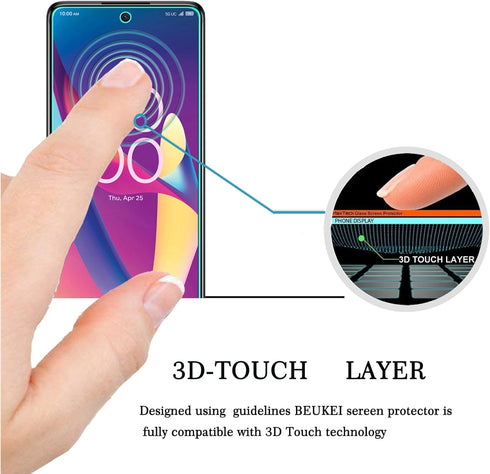 beukei (3 Pack) Designed for TCL 50 XL 5G / TCL 50 XL Screen Protector Tempered Glass, Anti Scratch, Bubble Free...