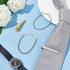 FINGERINSPIRE 4 Pack Men for Tie Chain Classic Platinum & Golden Tie Clips Link Chain Set Men's Noble Necktie Tie Chain With Collar Tie Clasps for...