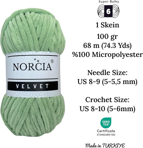 Soft Velvet Yarn Chenille Yarn for Crocheting Super Bulky 100g (74.3 yds) Baby Blanket Yarn for Knitting Amigurumi Yarn Fancy Yarn for Crochet Wea...