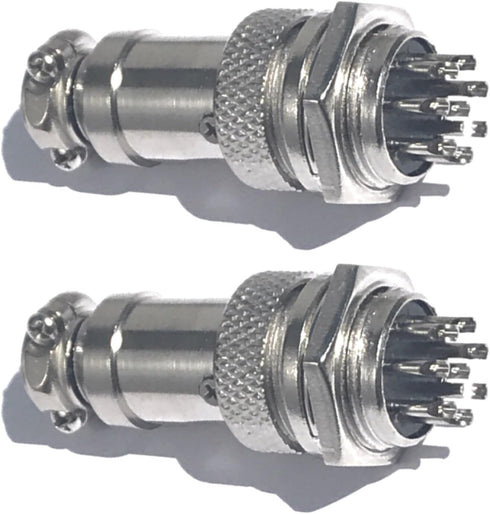 CESS Aviation 8 Pins Plug and Socket Wire Cable Connectors - Diameter 0.63" (16mm) (jcx) (2 Packs)...