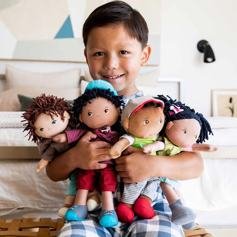 HABA Snug Up Soft Doll Mason- 11.5" Soft Boy Doll with Black Hair (Machine Washable)...
