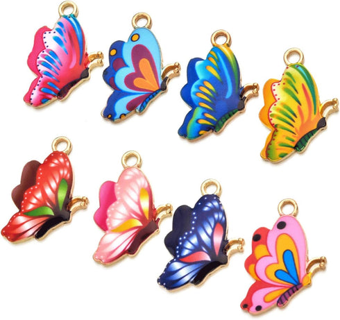 30 Pcs Mixed Color Alloy Enamel Butterfly Charms Pendant for Earrings Bracelets Necklace DIY Making Jewelry Making Accessories...